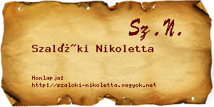 Szalóki Nikoletta névjegykártya