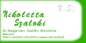 nikoletta szaloki business card